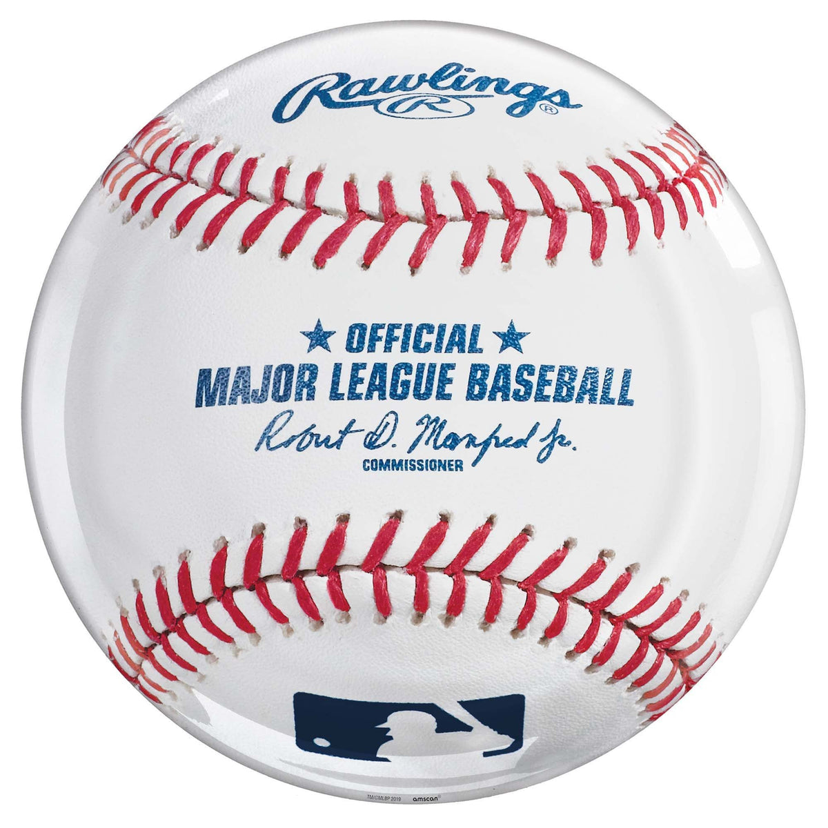 AMSCAN CA Theme Party Baseball Round Plastic Platter, 13 1/2 Inches, 1 Count