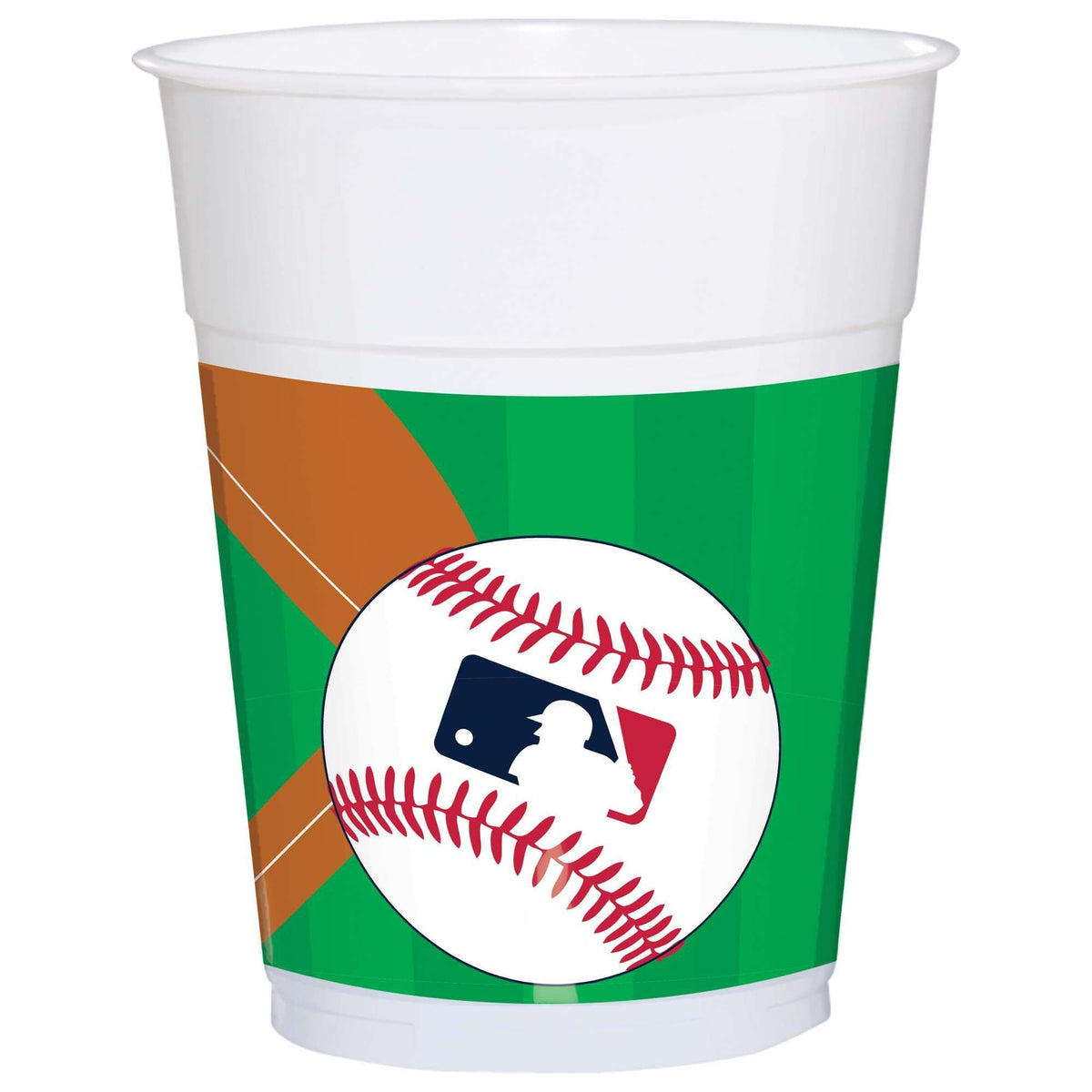AMSCAN CA Theme Party Baseball White Party Favour Cups, 16 Oz, 25 Count