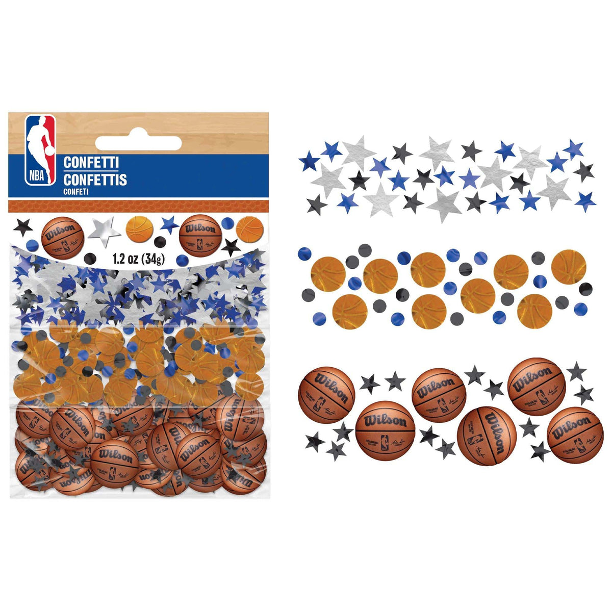 AMSCAN CA Theme Party Basketball NBA Confetti, 1.2 Oz, 1 Count