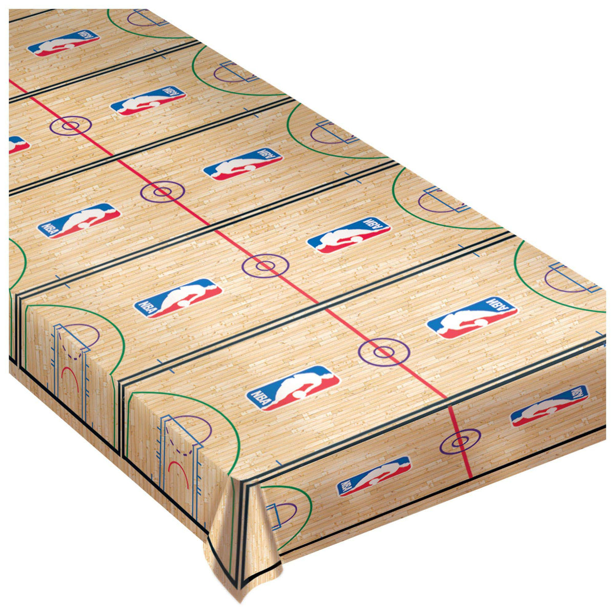 AMSCAN CA Theme Party Basketball NBA Tablecover, 54 x 102 Inches, 1 Count