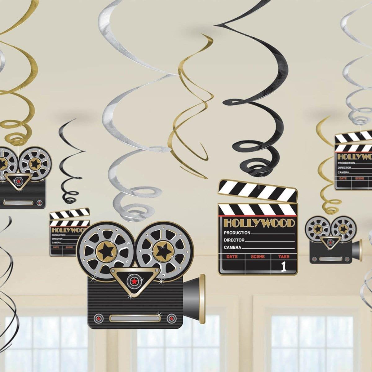 Buy Theme Party Camera Swirl Decorations, 12 per Package sold at Party Expert