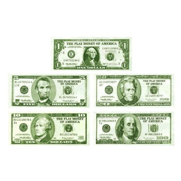 Buy Theme Party Casino Money Bills, 100 per Package sold at Party Expert