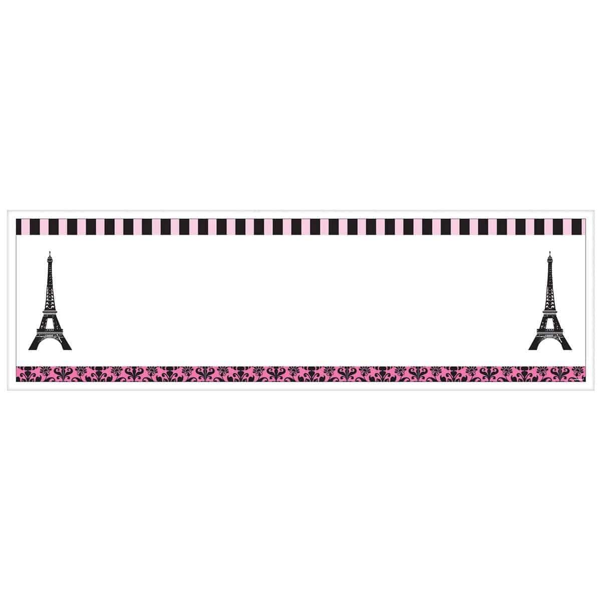 Buy Theme Party Day In Paris Customizable Banner sold at Party Expert
