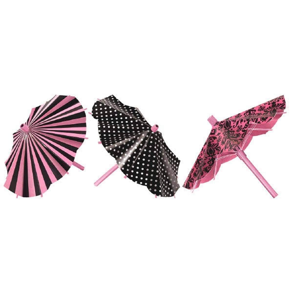 Buy Theme Party Day In Paris Parasol Decorations 15 Inches, 3 per Package sold at Party Expert