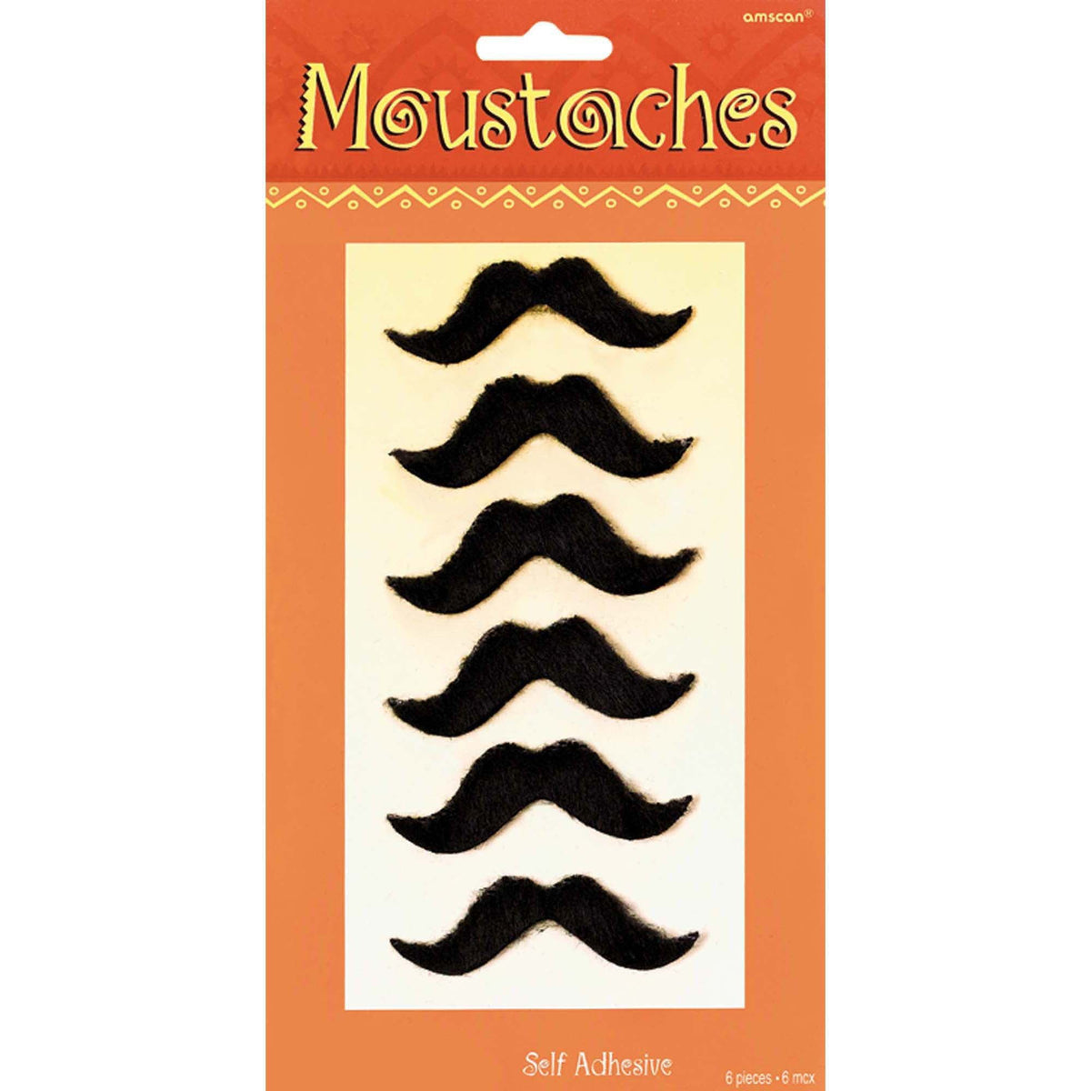 AMSCAN CA Theme Party Fiesta Mustaches, 6 Count
