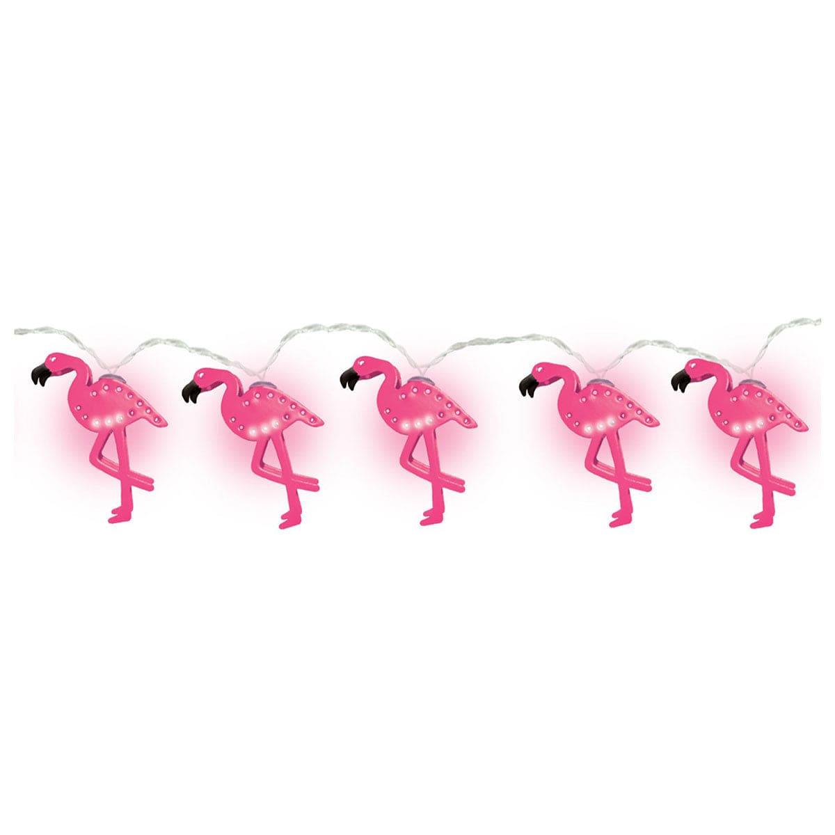AMSCAN CA Theme Party Flamingo LED Light String, 36 in, 10 Lights, Pink
