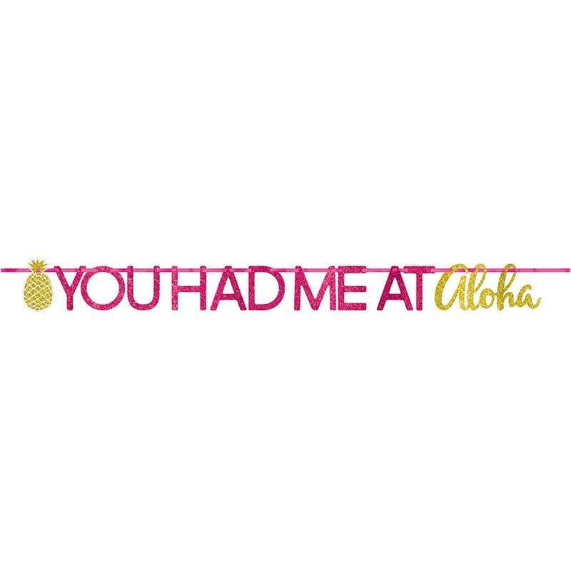 Buy Theme Party Gold Aloha Banner sold at Party Expert