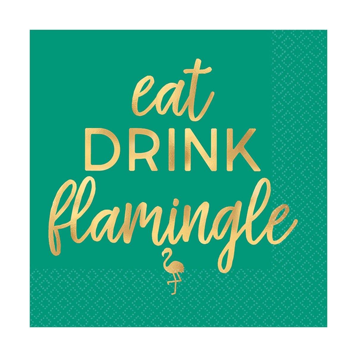 Buy Theme Party Gold Aloha Green Beverage Napkins, 16 per Package sold at Party Expert