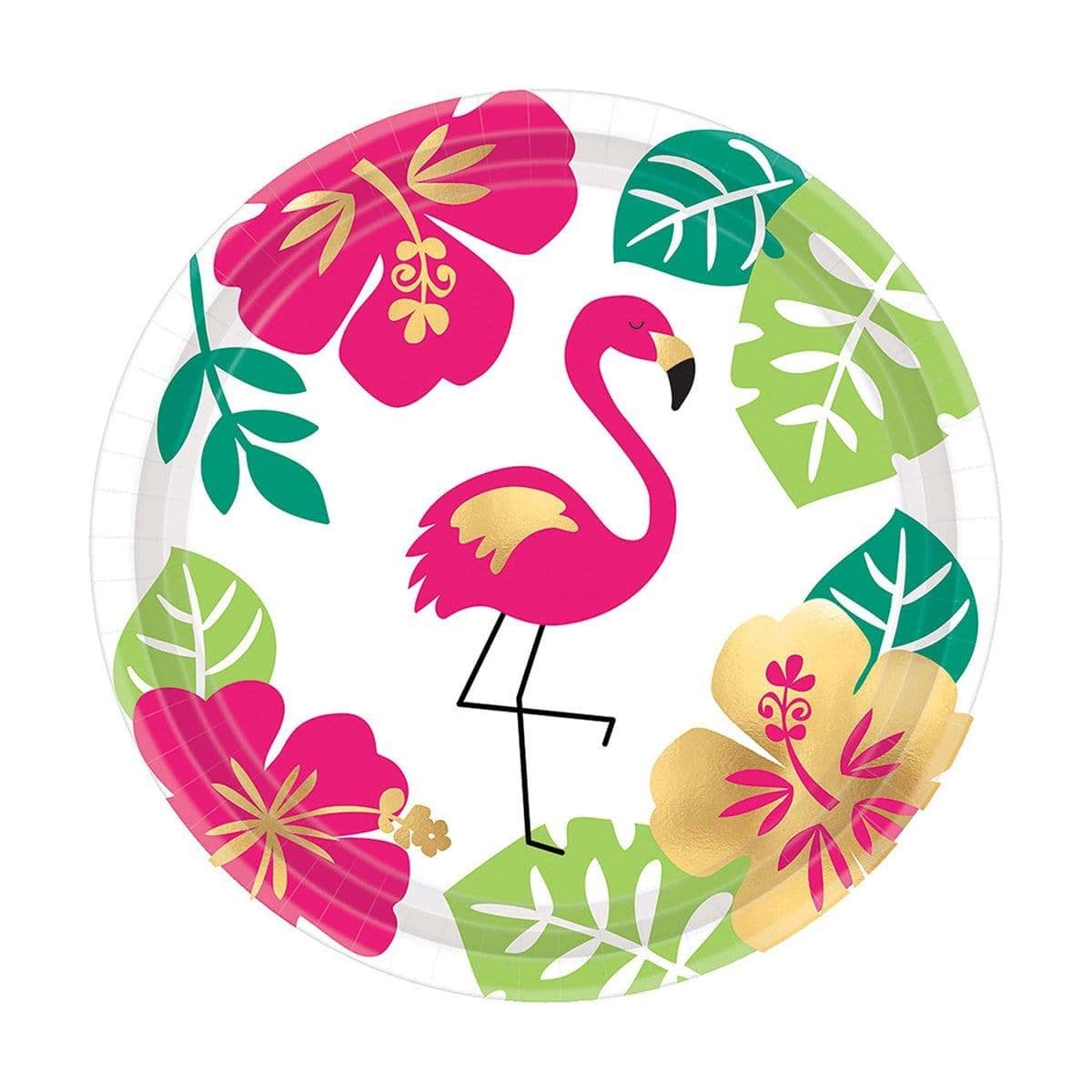 Buy Theme Party Gold Aloha Paper Plates 7 Inches, 8 per Package sold at Party Expert
