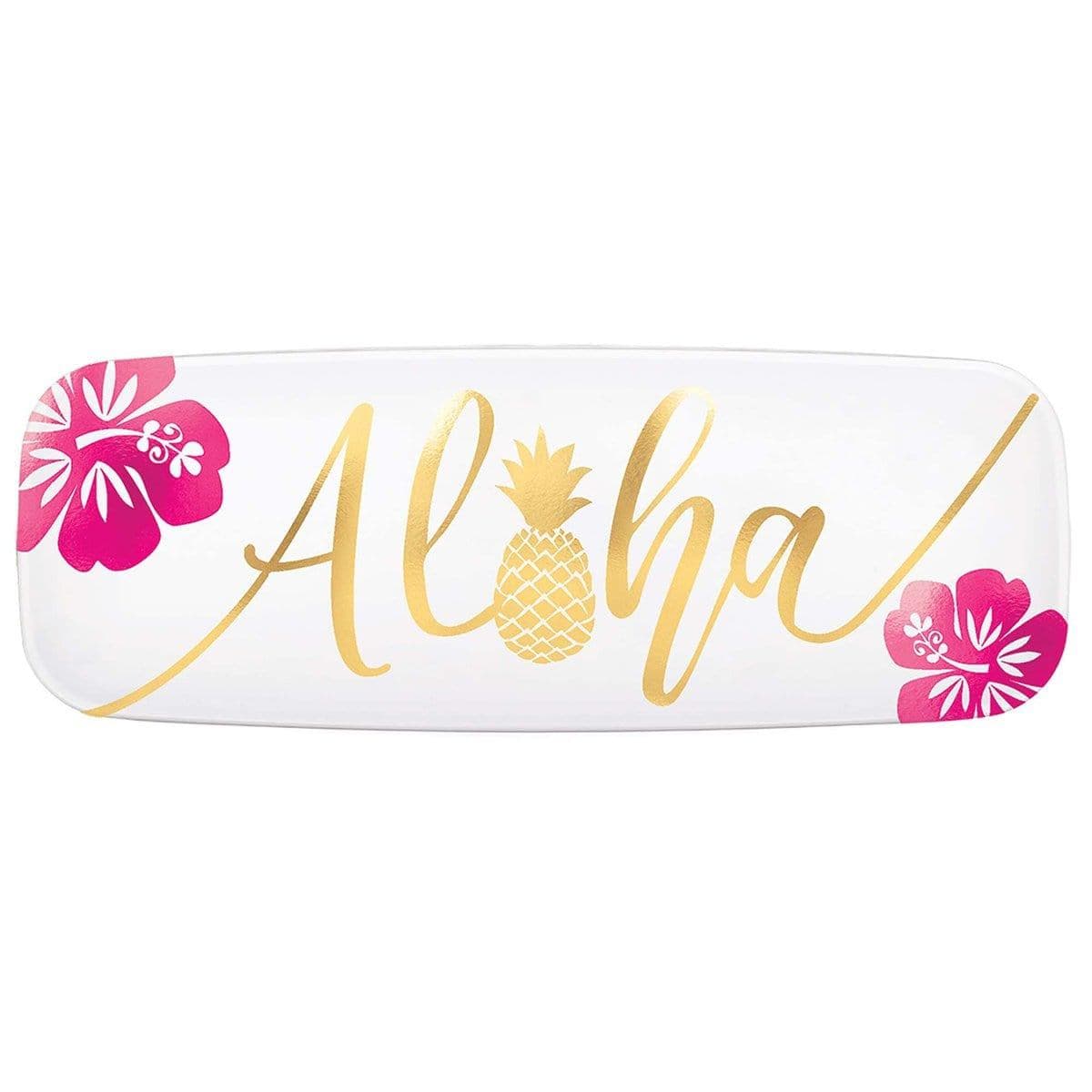 Buy Theme Party Gold Aloha Platter sold at Party Expert