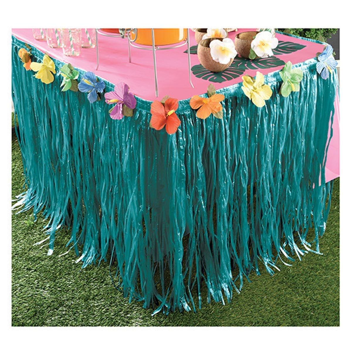 Buy Theme Party Gold Aloha Table Skirt sold at Party Expert
