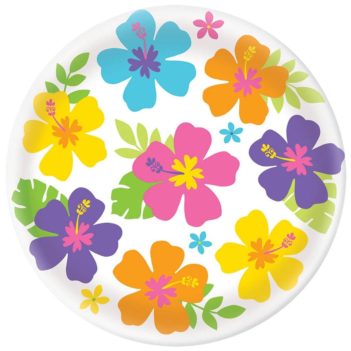 Buy Theme Party Hibiscus Round Platter, 13.5 Inches sold at Party Expert