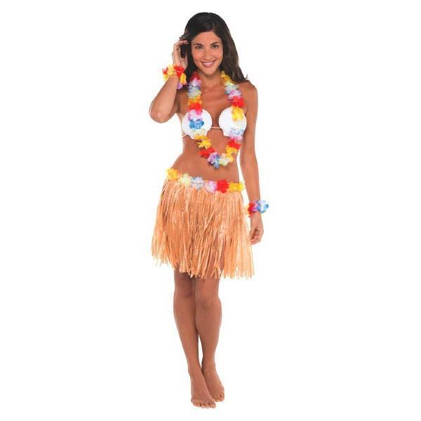 Shell Bra Hula Hula Skirt Kit with Shell Bra for Adults | Party Expert