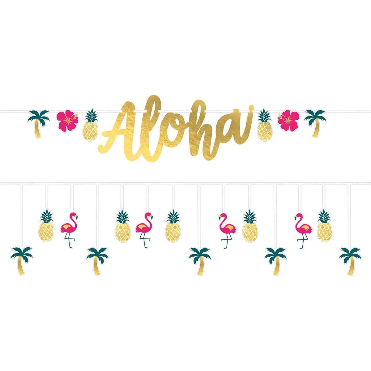 AMSCAN CA Theme Party Luau Banners Kit, "Aloha", 2 Count