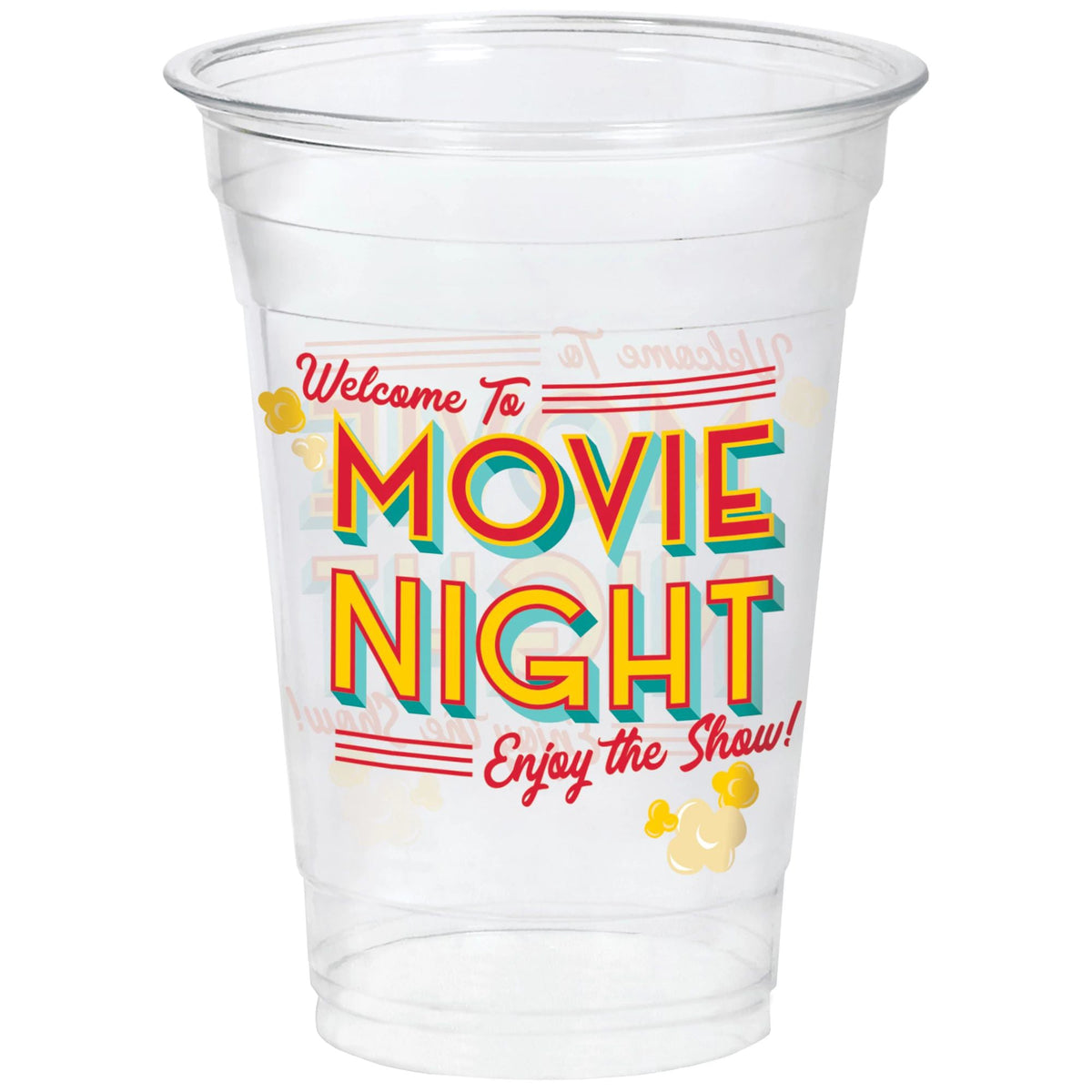 AMSCAN CA Theme Party Movie Night Plastic Tumblers, 16 Oz, 20 Count