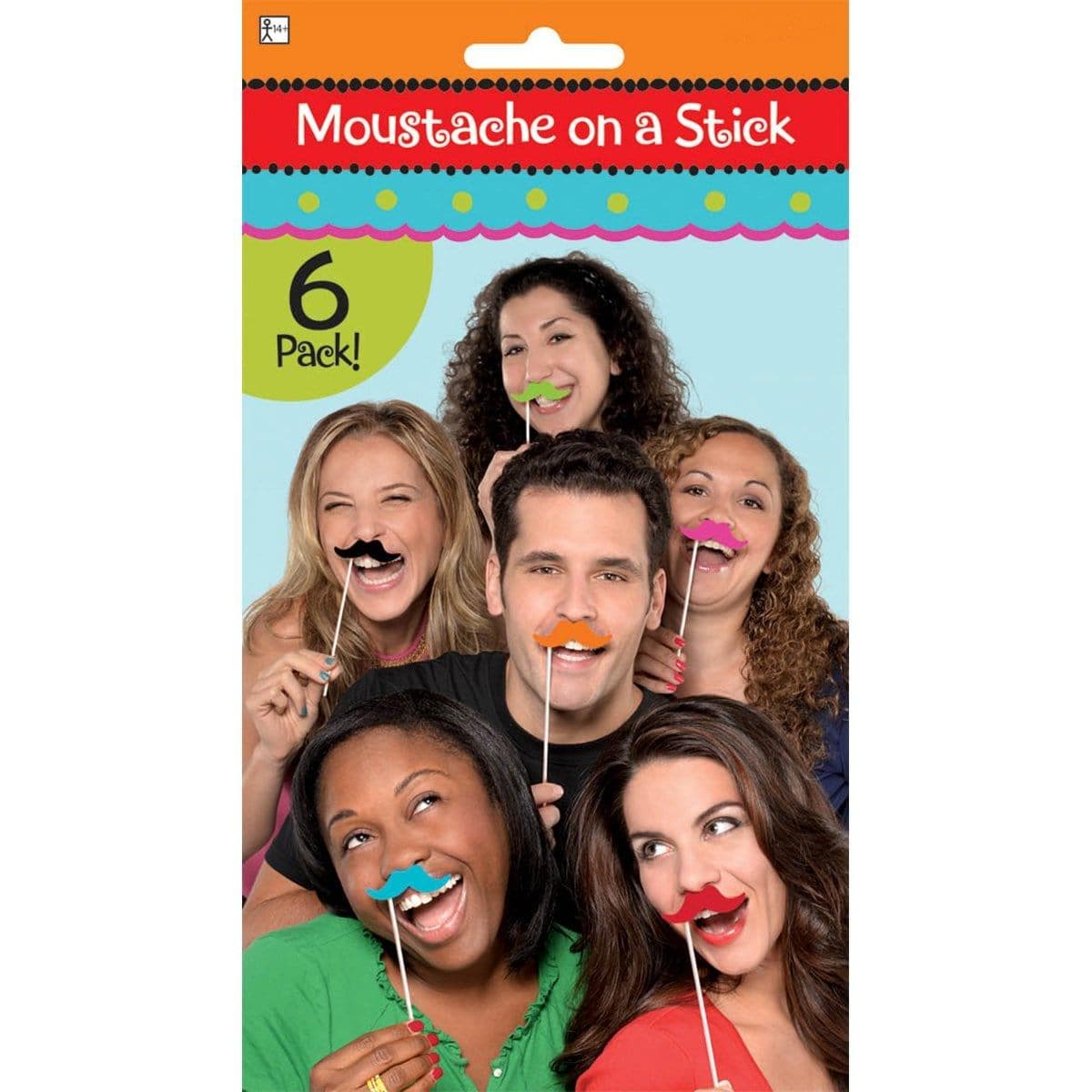 Buy Theme Party Mustache Photo Booth Props, 6 per Package sold at Party Expert