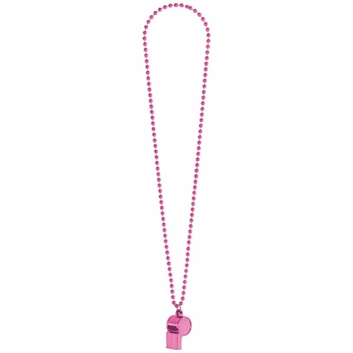 Buy Theme Party Pink Necklace with Whistle, 36 Inches sold at Party Expert