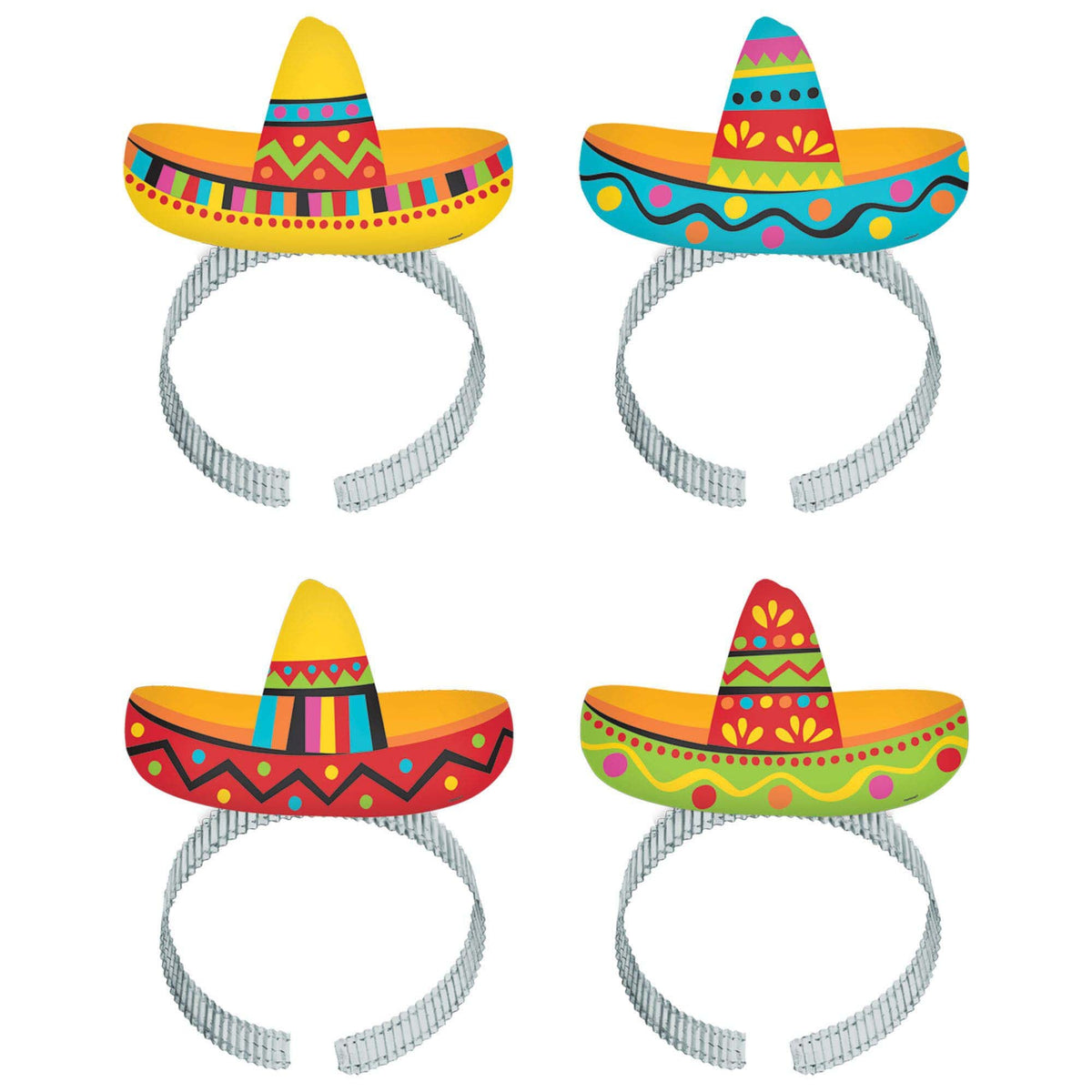 AMSCAN CA Theme Party Sombrero Headbands, 8 Count