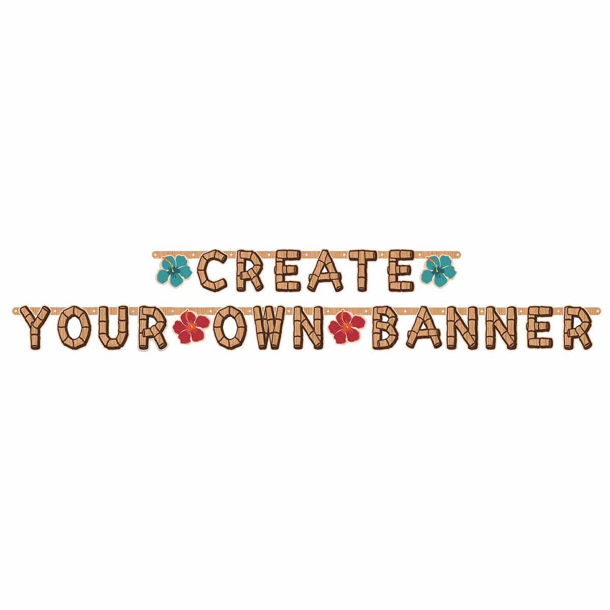 AMSCAN CA Theme Party Vintage Tiki Customizable Banner