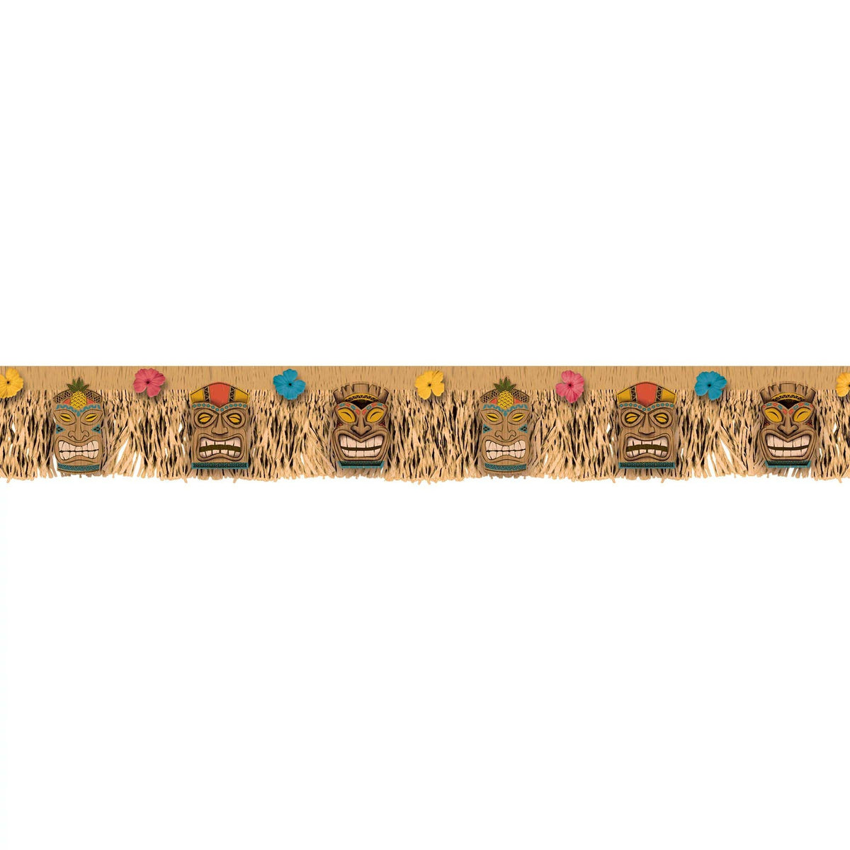 AMSCAN CA Theme Party Vintage Tiki Fringe Banner, 70 x 9 Inches, 1 Count