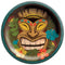AMSCAN CA Theme Party Vintage Tiki Small Round Dessert Paper Plates, 7 Inches, 50 Count