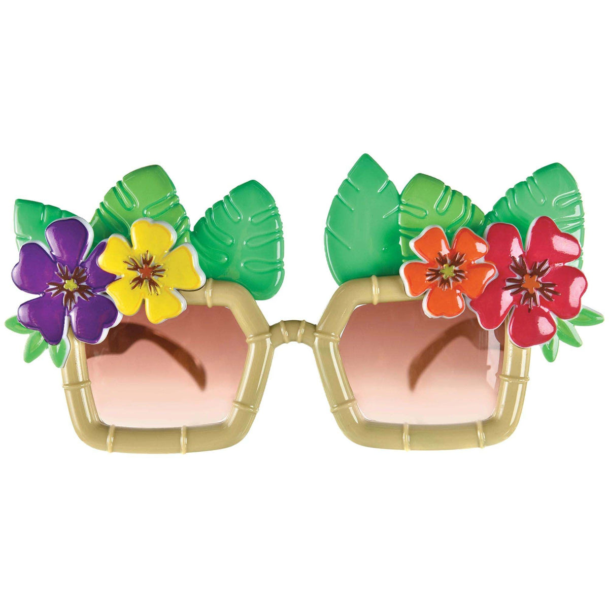 AMSCAN CA Theme Party Vintage Tiki Summer Flowers Glasses, 1 Count