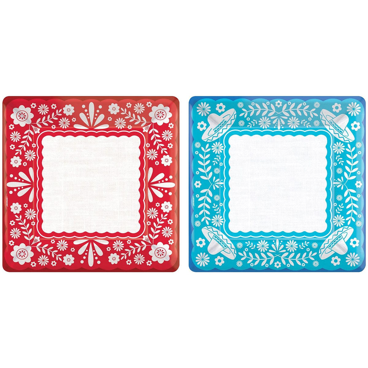 AMSCAN CA Theme Party Viva la Party Dinner Paper Plates, 10 in, 20 Count