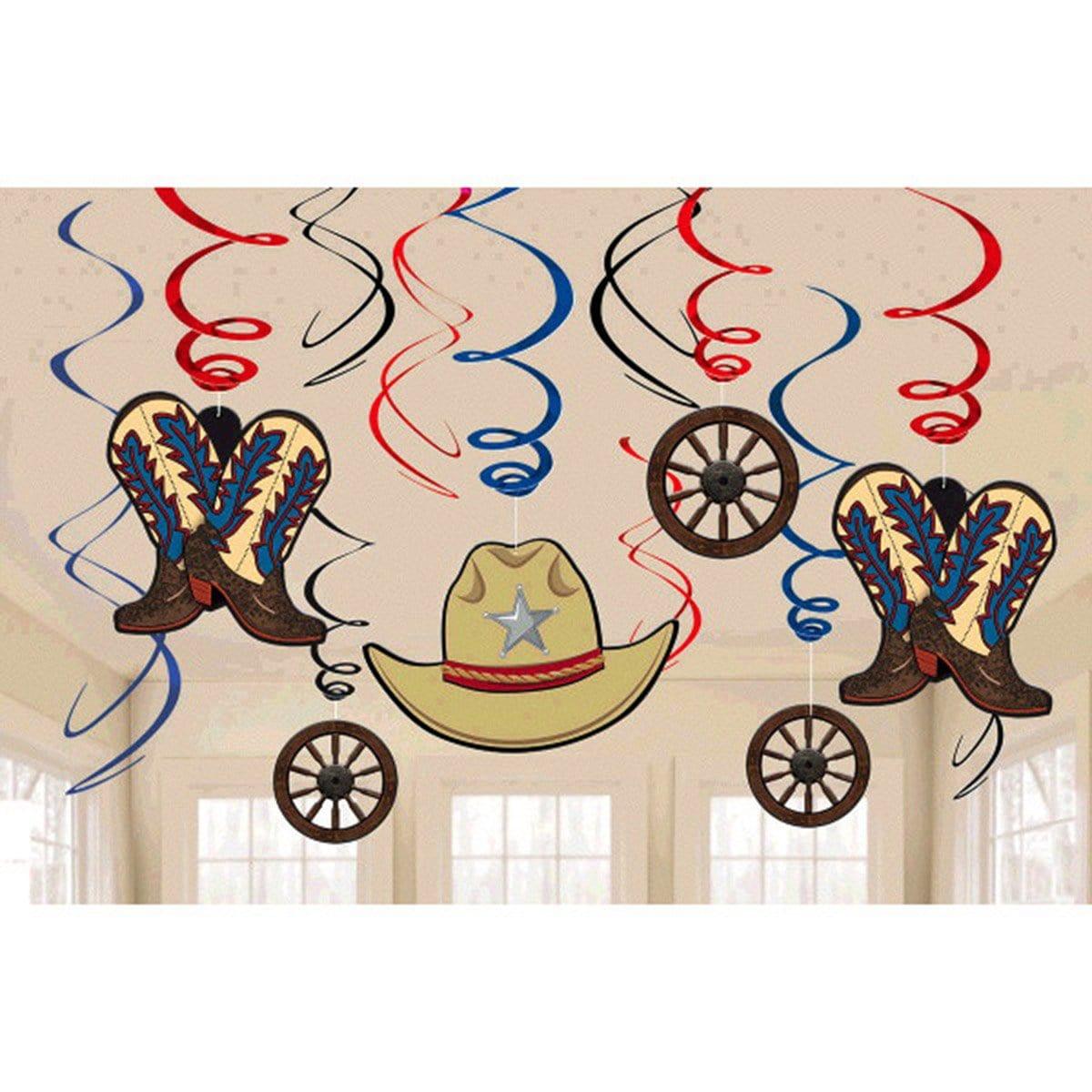 Buy Theme Party Western Swirl Decorations, 12 per Package sold at Party Expert
