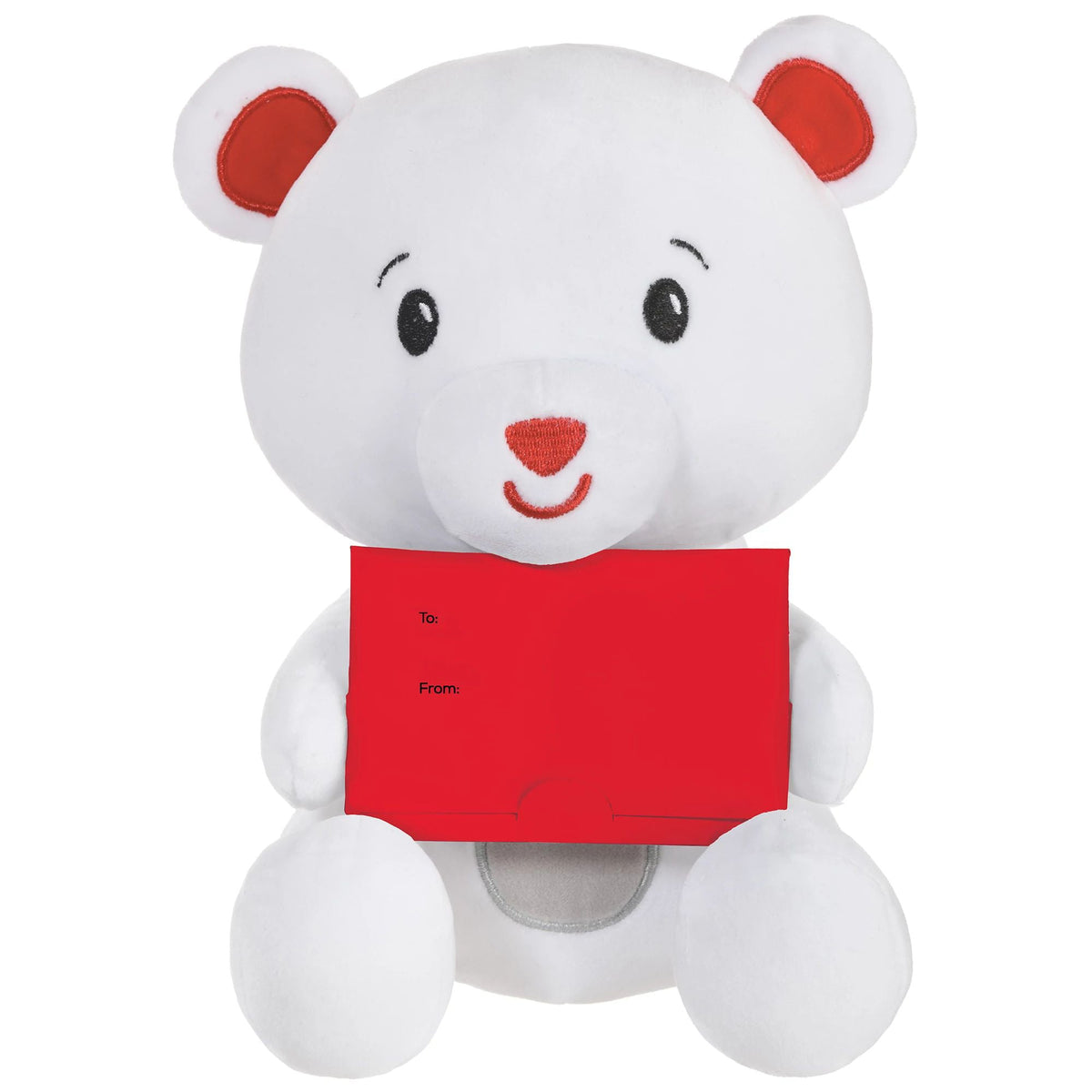 AMSCAN CA Valentine's Day Bear Plush Balloon Weight with Gift, 8 Inches, 1 Count