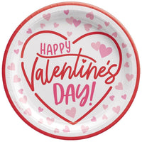AMSCAN CA Valentine's Day Cross My Heart Dinner Plates, 9 inches, 8 Count
