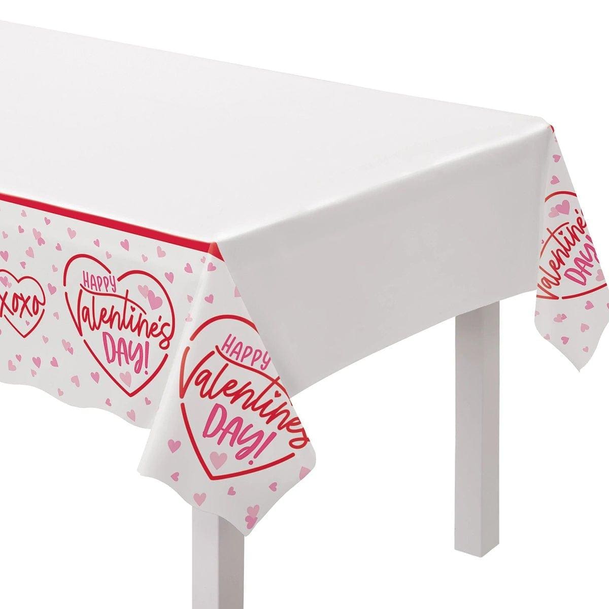 AMSCAN CA Valentine's Day Cross My Heart Plastic Tablecover