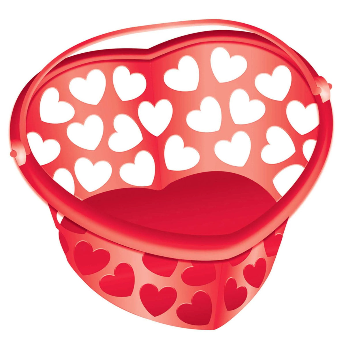 AMSCAN CA Valentine's Day Heart Shaped Plastic Bucket, 7 x 8 Inches, 1 Count