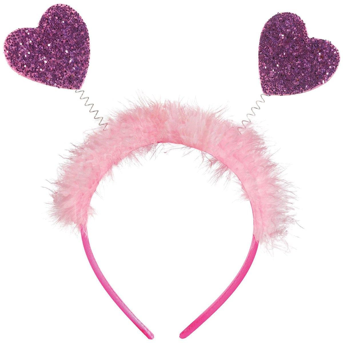 AMSCAN CA Valentine's Day Pink Heart Headband, Valentine's Day