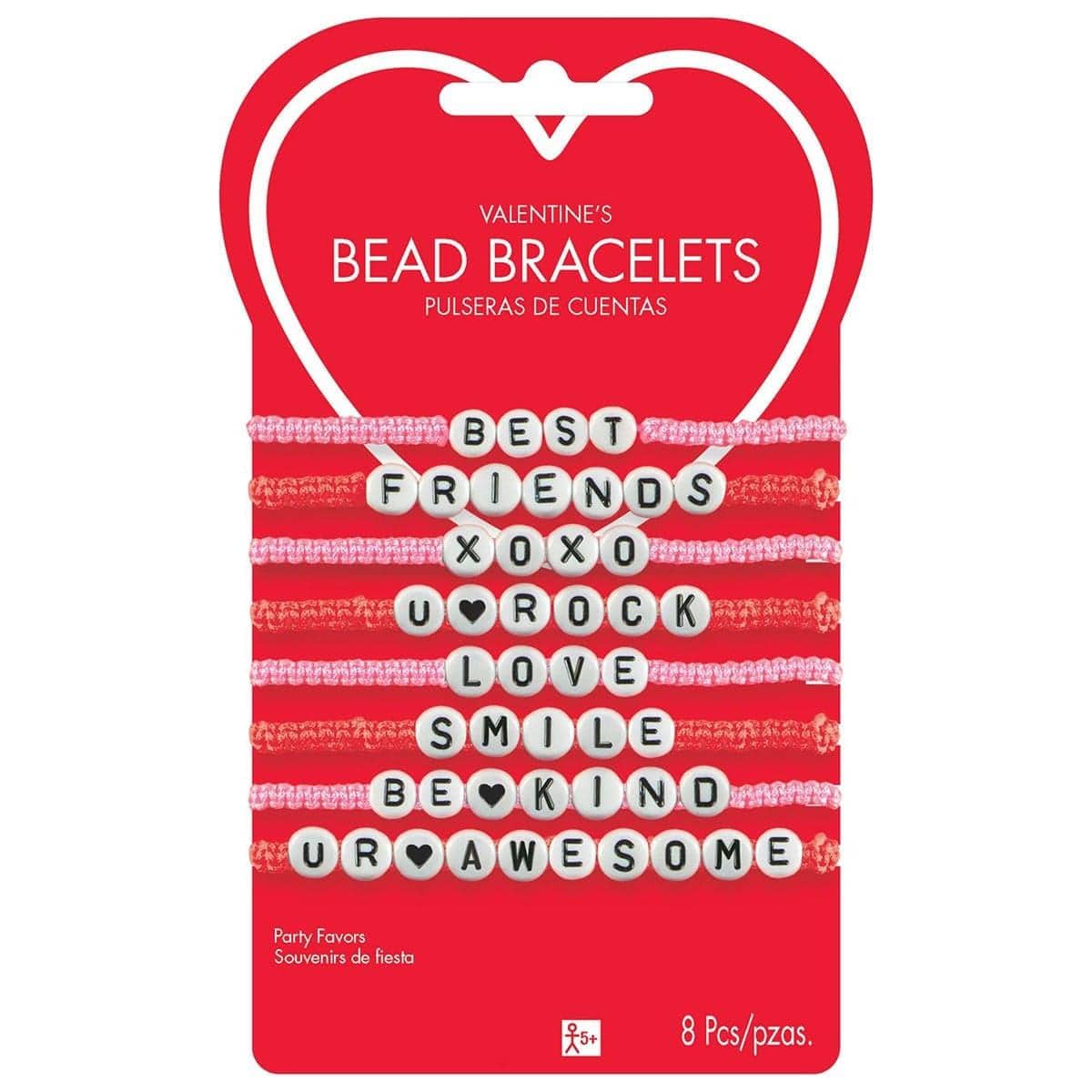 AMSCAN CA Valentine's Day Valentine's Day Bracelets, 8 Count