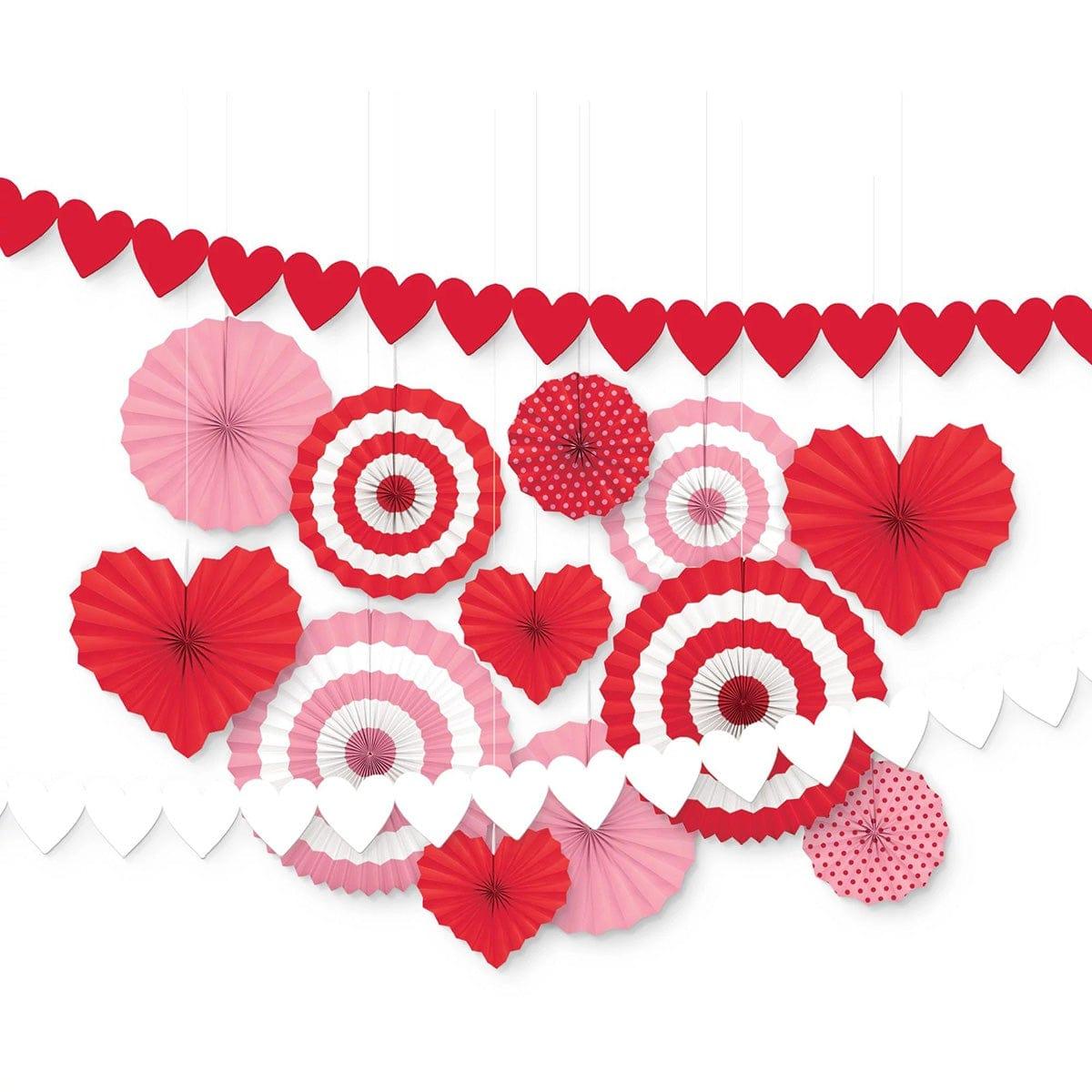AMSCAN CA Valentine's Day Valentine's Day Fan Decorating Kit, 14 Count