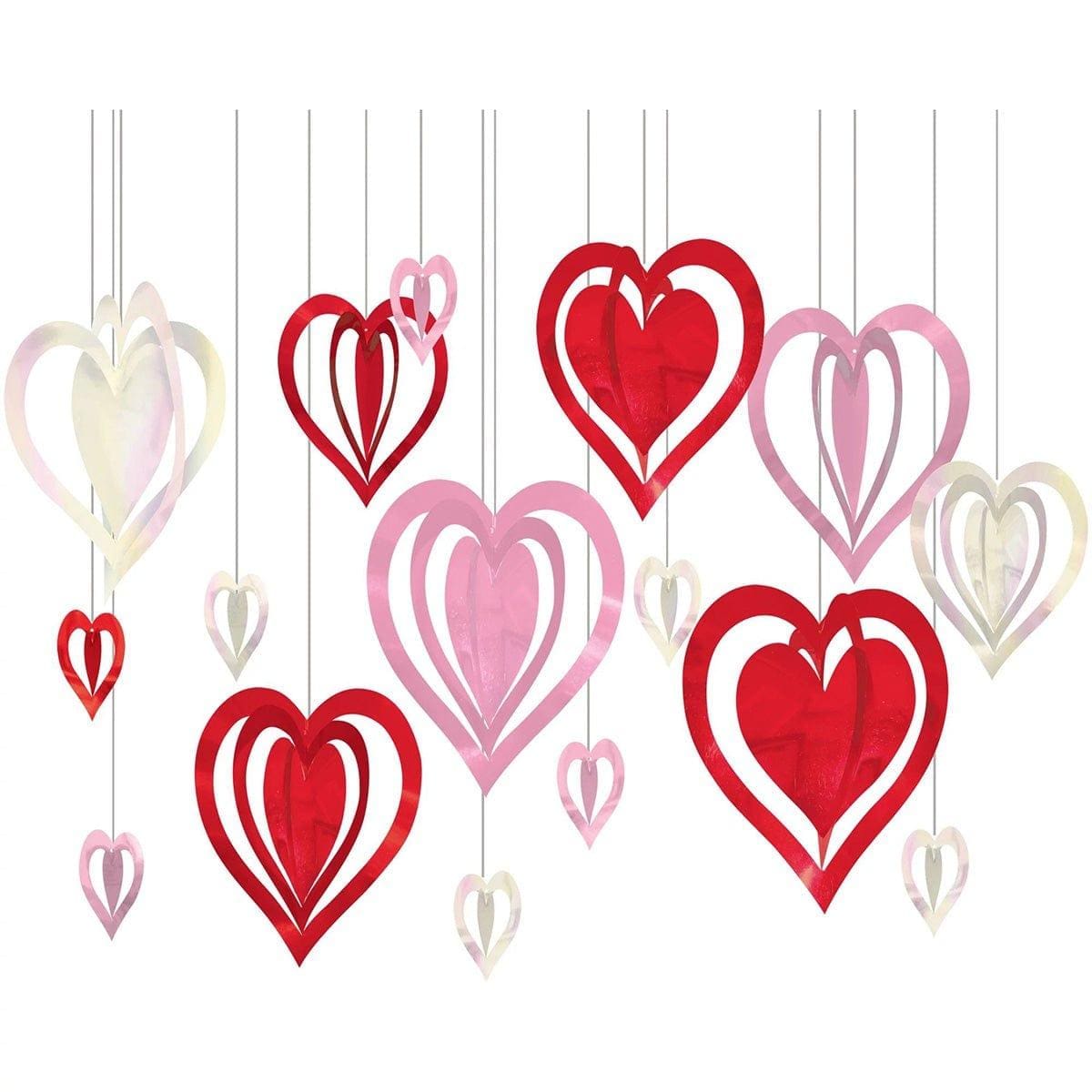 AMSCAN CA Valentine's Day Valentine's Day Hearts Decoration Kit, 16 Count