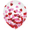 AMSCAN CA Valentine's Day Valentine's Day Latex Balloon with Confetti, 12 inches, 6 Count