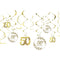 AMSCAN CA Wedding Anniversary 50th Anniversary Gold Spiral Decoration Kit with Cutouts, 12 Count