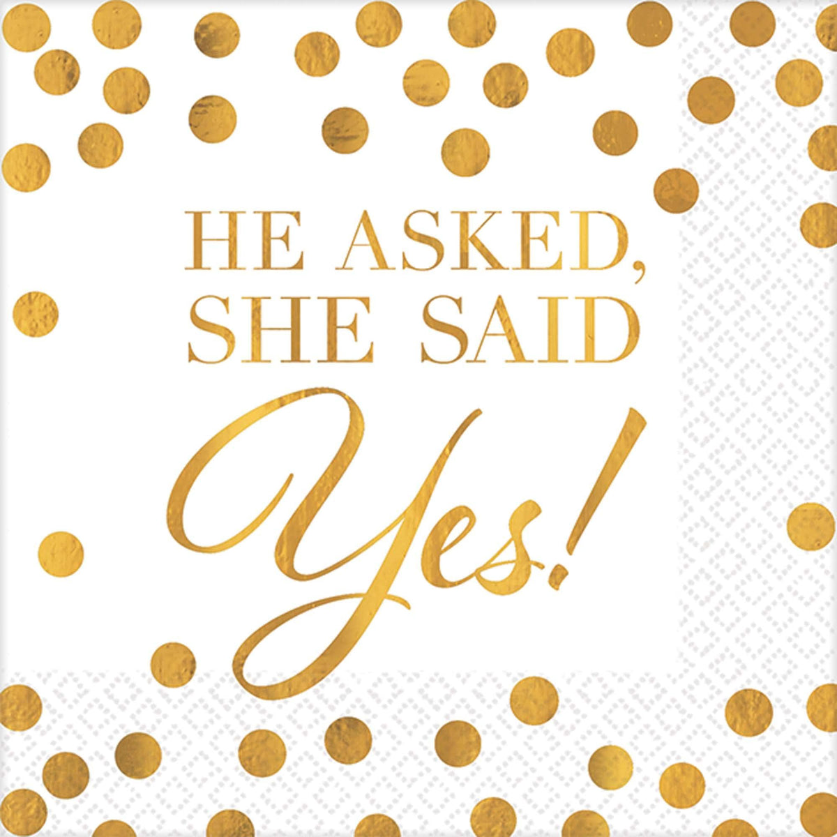 Buy Wedding Beverage Napkins He Asked...16/pkg. sold at Party Expert