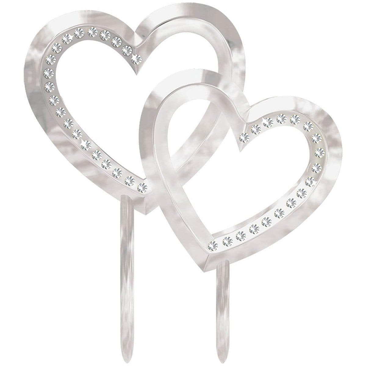 Buy Wedding Cake Topper - Double Hearts 5 in. sold at Party Expert