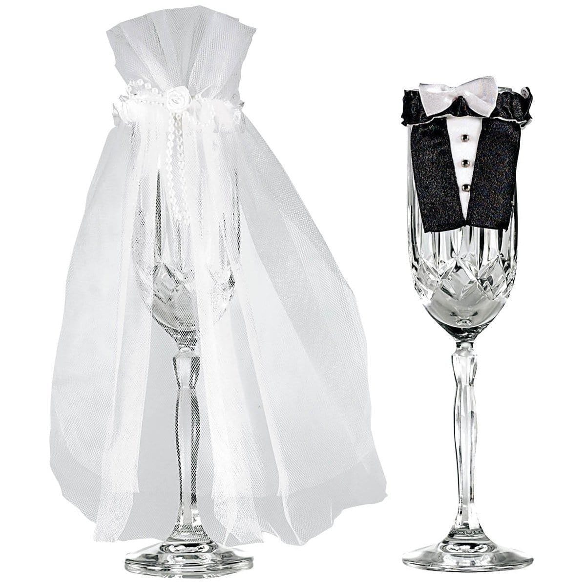 Buy Wedding Champagne Flute Wear - Just Married sold at Party Expert