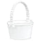 Buy Wedding Flower Basket - White with Faux Pearls 7 x 4.75 in. sold at Party Expert