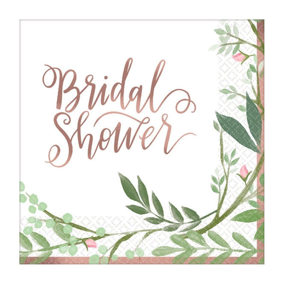 Buy Wedding Love & Leaves - Beverage Napkins 16/pkg sold at Party Expert
