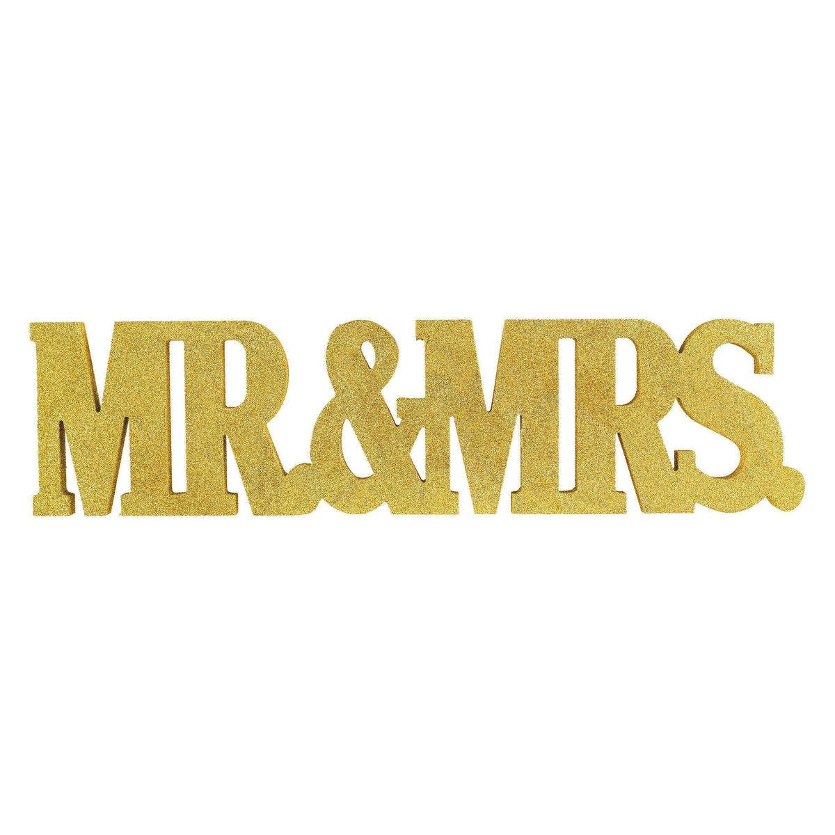 AMSCAN CA Wedding Love & Leaves Gold Mr & Mrs Standing Sign, 5 1/2 x 22 Inches, 1 Count