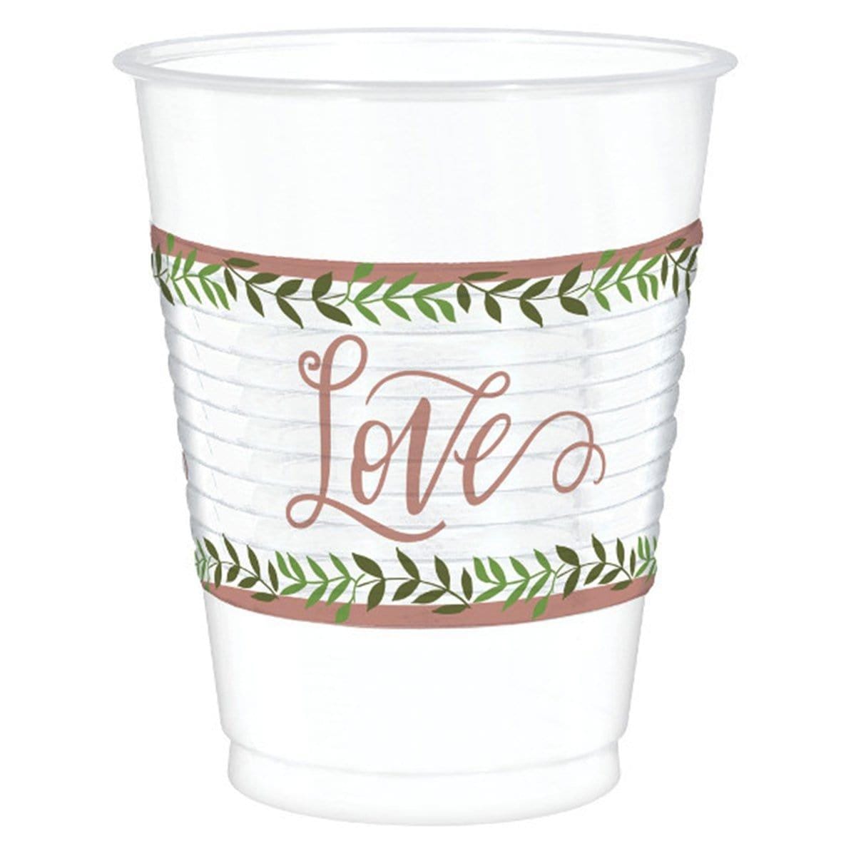 Buy Wedding Love & Leaves - Plastic Cups 25/pkg sold at Party Expert