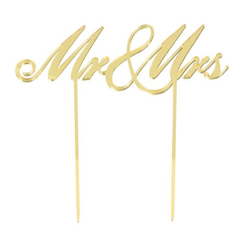 Buy Wedding Mr & Mrs - Cake Topper - Gold sold at Party Expert