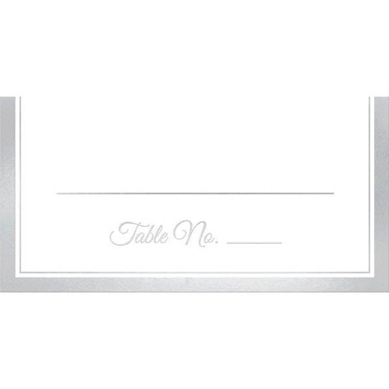 Buy Wedding Place Cards With Silver Trim 50/pkg sold at Party Expert