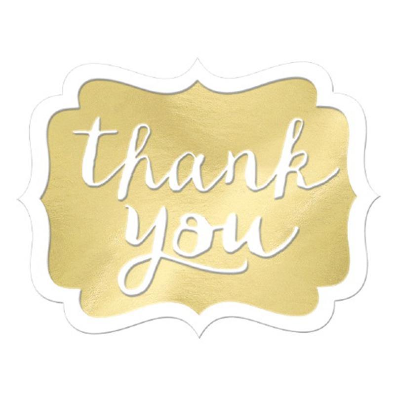 Buy Wedding Thank You' Stickers 50/pkg - Gold sold at Party Expert