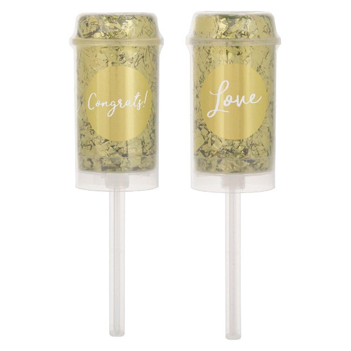 Buy Wedding Wedding Push Confetti 2 Per Package - Gold sold at Party Expert