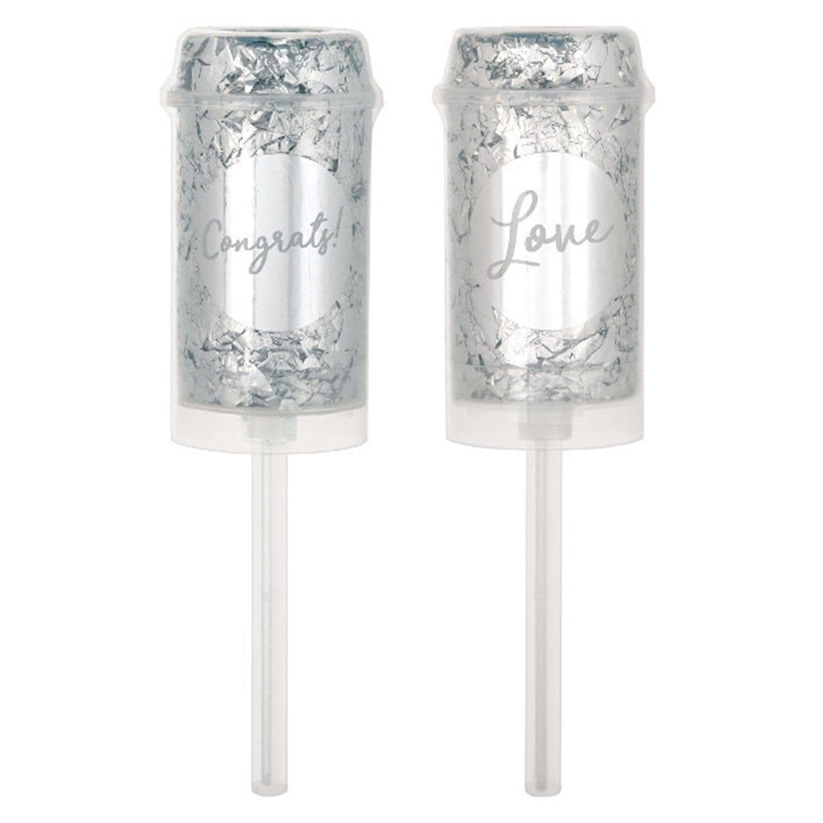 Buy Wedding Wedding Push Confetti 2 Per Package - Silver sold at Party Expert